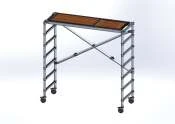 7-Rung Folding Scaffold Assembly with Platform and Casters — part 9289